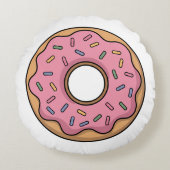 Cute Donut | Kids Rond Kussen (Voorkant)