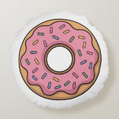 Cute Donut | Kids Rond Kussen (Achterkant)