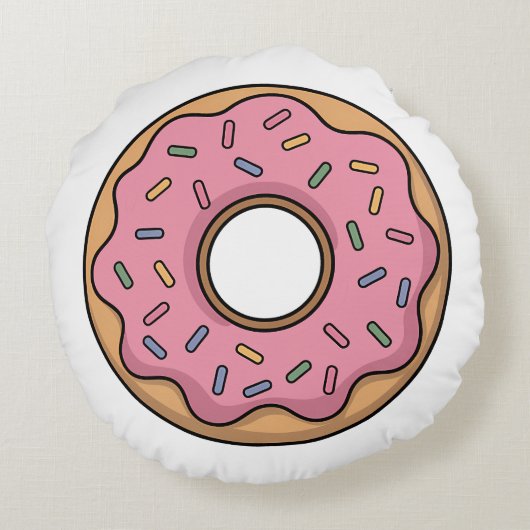 Cute Donut | Kids Rond Kussen (Achterkant)