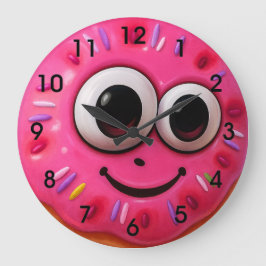Cute Donut Kids Watch with Googly Eyes Grote Klok