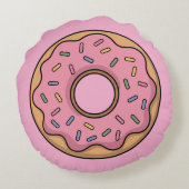 Cute Donut | Kinderen Rond Kussen (Achterkant)
