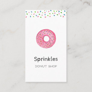 Cute Donut met sprinken Donut shop Visitekaartje