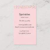 Cute Donut met sprinken Donut shop Visitekaartje (Achterkant)