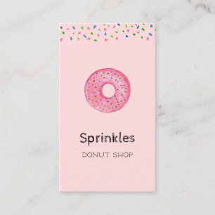 Cute Donut met sprinken Donut shop Visitekaartje