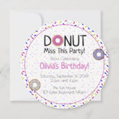 Cute Donut Miss Deze partij Colorful Sprinkle Roun Kaart (Voorkant)