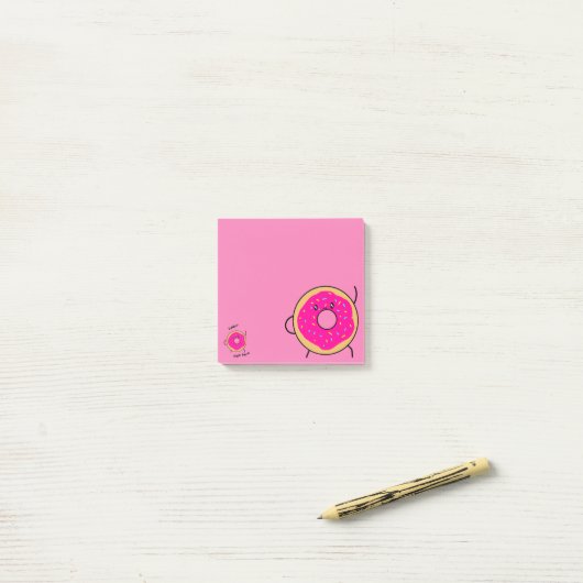 Cute Donut Novelty Pink Post-it® Notes (Op bureau)