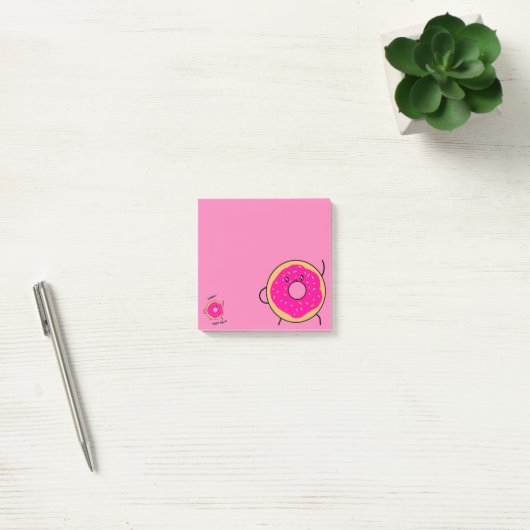 Cute Donut Novelty Pink Post-it® Notes (Kantoor)