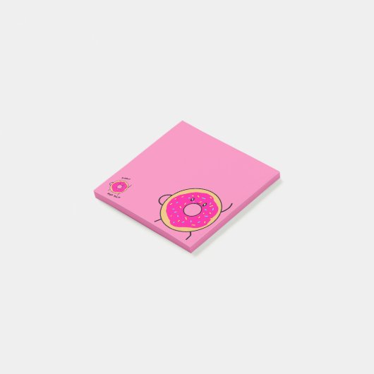 Cute Donut Novelty Pink Post-it® Notes (Schuin)