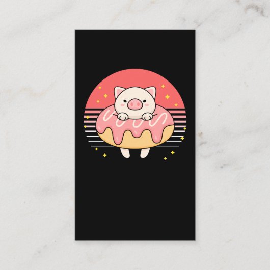 Cute Donut Pig Lover Visitekaartje (Voorkant)