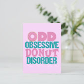 Cute Donut Pink Blauwgroen Briefkaart (Staand voorkant)