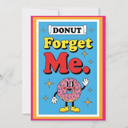 Cute Donut Pun Donut Forget Me Fun Sprinkle Bedankkaart (Voorkant)