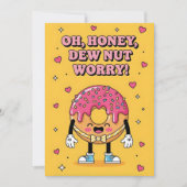 Cute Donut Pun Oh Honey Dew Nut Worry Encouraging Bedankkaart (Voorkant)