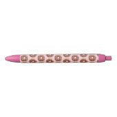 Cute Donut Rainbow Sprinkles Patroon Zwarte Inkt Pen (Voorkant)