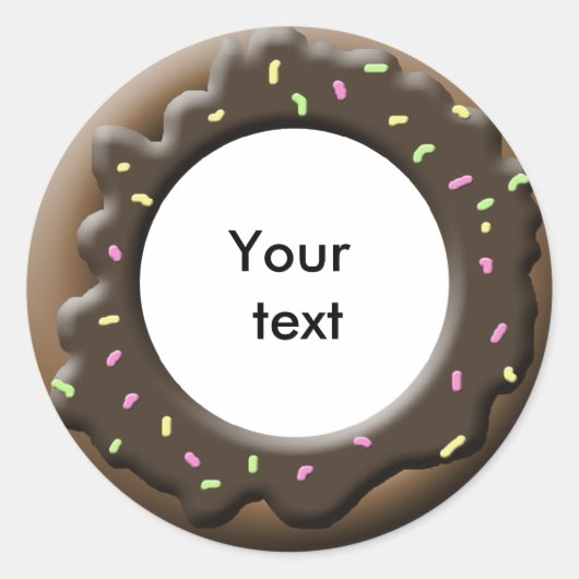 Cute Donut Ronde Sticker (Voorkant)