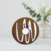 Cute Donut Sleepover Birthday Invitation Kaart (Staand voorkant)