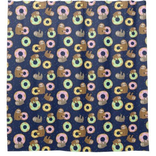 Cute Donut Sloths Douchegordijn (Voorkant)