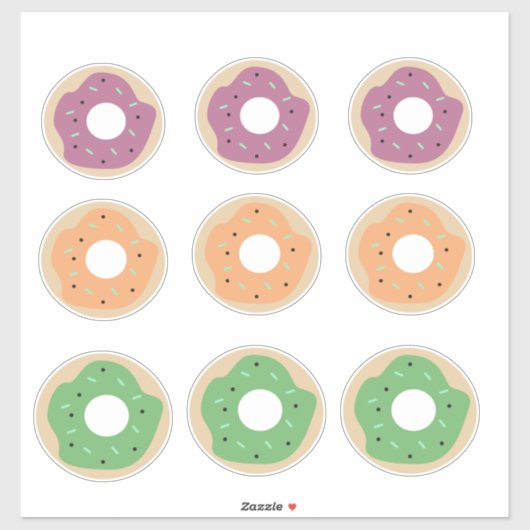 Cute Donut Sprinkles Frosting Bakery Sticker (Vel)