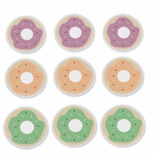 Cute Donut Sprinkles Frosting Bakery Sticker (Voorkant)