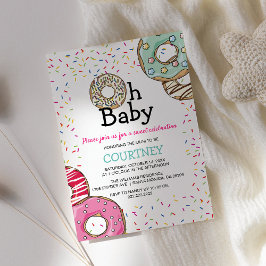 Cute Donut & Sprinkles Oh Baby | BABY SHOWER Kaart