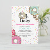 Cute Donut & Sprinkles Oh Baby | BABY SHOWER Kaart (Staand voorkant)