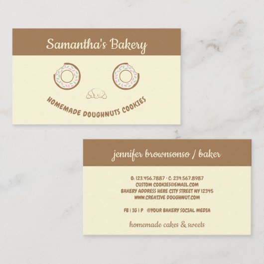 Cute Donut Sweet behandelt koekjes Visitekaartje (Voorkant / Achterkant)
