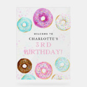 Cute Donut Themed Birthday Party Welcome Acryl Bord (Voorkant)