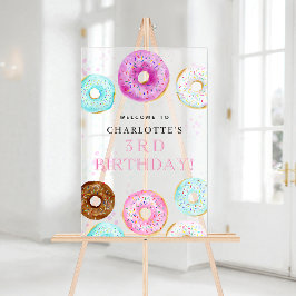 Cute Donut Themed Birthday Party Welcome Acryl Bord