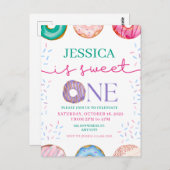 Cute Donut Verjaardagsfeestje 1e verjaardag Briefkaart (Voorkant / Achterkant)