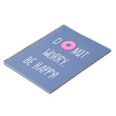 Cute Donut Worry is Happy Roze en Paars Notitieboek (Linkerzijde)