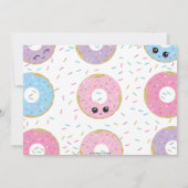 Cute Donuts Doughnut Birthday Party Foto Kaart (Achterkant)