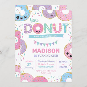 Cute Donuts Doughnut Sprinkles Birthday Party Kaart