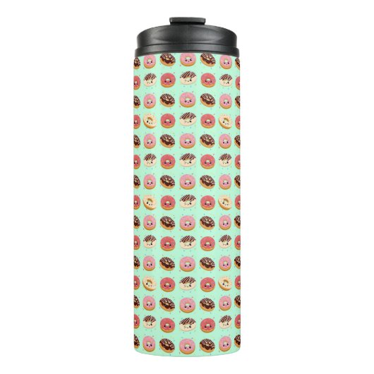 Cute Donuts Pattern – Adorable Sweet Treat Design Thermosbeker (Voorkant)