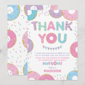 Cute Donuts Sprinkles Doughnuts Birthday Party  Bedankkaart (Voorkant / Achterkant)