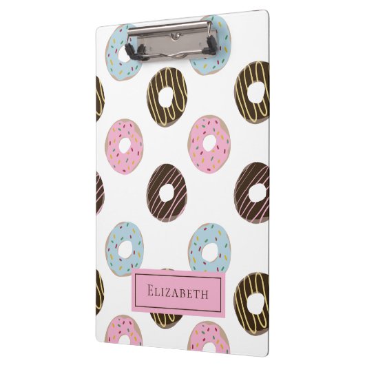 Cute Donuts Voeg je eigen naam aangepaste monogram Klembord (Links)