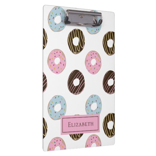 Cute Donuts Voeg je eigen naam aangepaste monogram Klembord (Rechts)