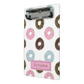 Cute Donuts Voeg je eigen naam aangepaste monogram Mini Klembord (Angled2)