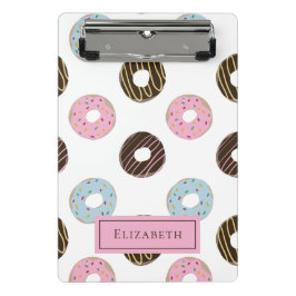 Cute Donuts Voeg je eigen naam aangepaste monogram Mini Klembord