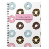 Cute Donuts Voeg je eigen naam aangepaste monogram Notitieboek (Voorkant)
