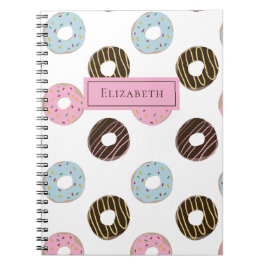 Cute Donuts Voeg je eigen naam aangepaste monogram Notitieboek