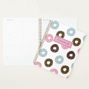 Cute Donuts Voeg je eigen naam aangepaste monogram Planner