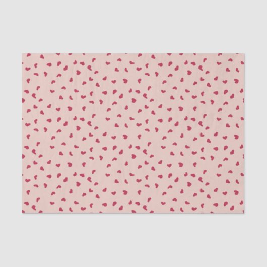 Cute Doodded Red Hearts Tissue Paper Tissuepapier (Voorkant)