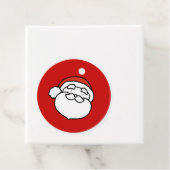Cute Doodle Art Christmas Santa on Red Bedankjes Labels (In situ)