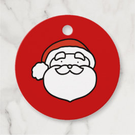 Cute Doodle Art Christmas Santa on Red Bedankjes Labels