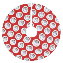 Cute Doodle Art Christmas Santa on Red Kerstboom Rok