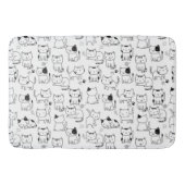 Cute Doodle Cats Pattern Showgordijn Badmat (Voorkant)