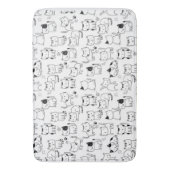 Cute Doodle Cats Pattern Showgordijn Badmat (Voorkant Verticaal)