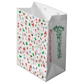 Cute Doodle Character Christmas Gift Bag Medium Cadeauzakje (Voorkant Gekanteld)
