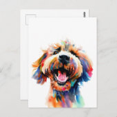 Cute Doodle Colorful Labradoodle Art Briefkaart (Voorkant / Achterkant)