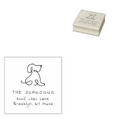 Cute Doodle Dog Custom Handwritten Return Address Rubberstempel (Gestempeld)