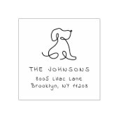 Cute Doodle Dog Custom Handwritten Return Address Rubberstempel (Afrduk)